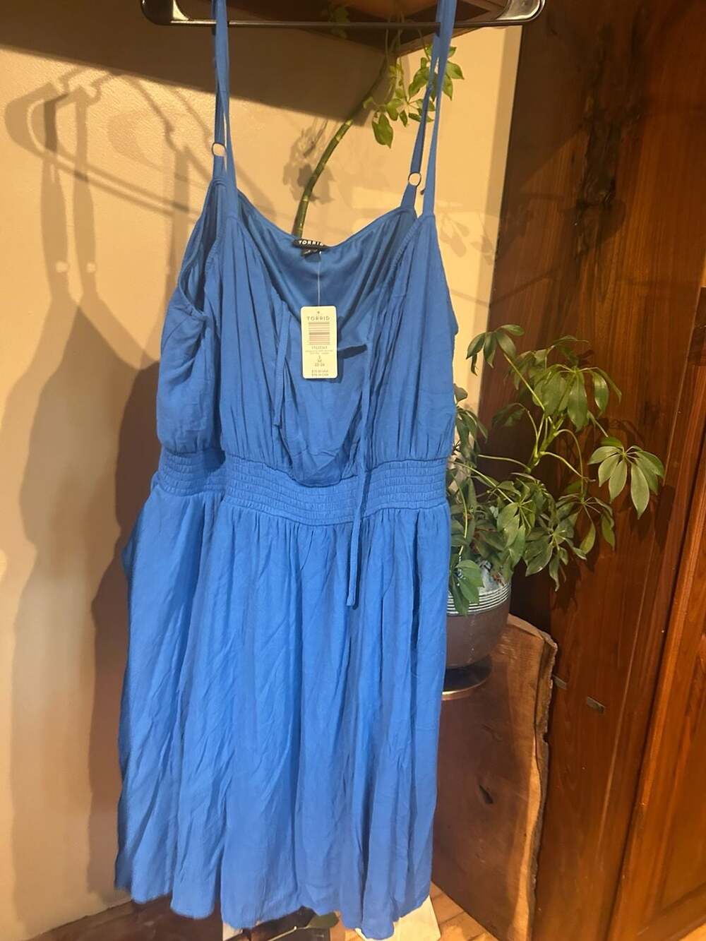 Torrid Gauze Smocked Waist Dress Size 2 Blue